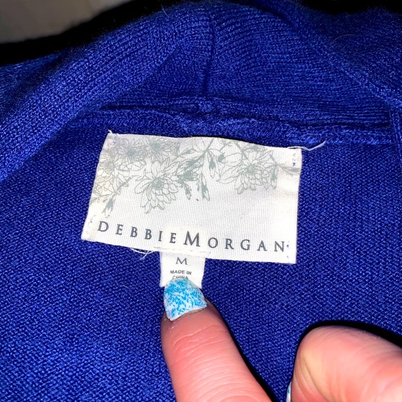 Debbie Morgan Blue or Purple Sz M Soft Cardigan - Picture 5 of 14